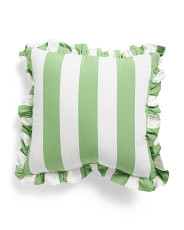 Made In Usa 18x18 Cabana Striped Ruffle Indoor Outdoor Pillow | Throw Pillows | Marshalls | Marshalls
