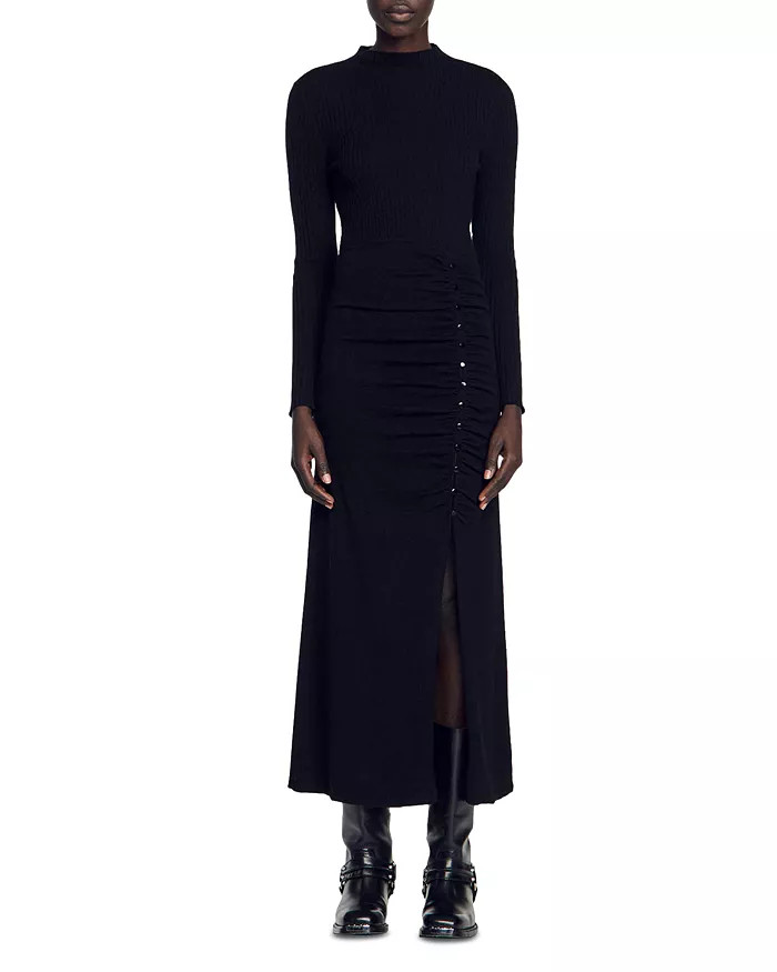Long Gathered Knit Dress | Bloomingdale's (US)