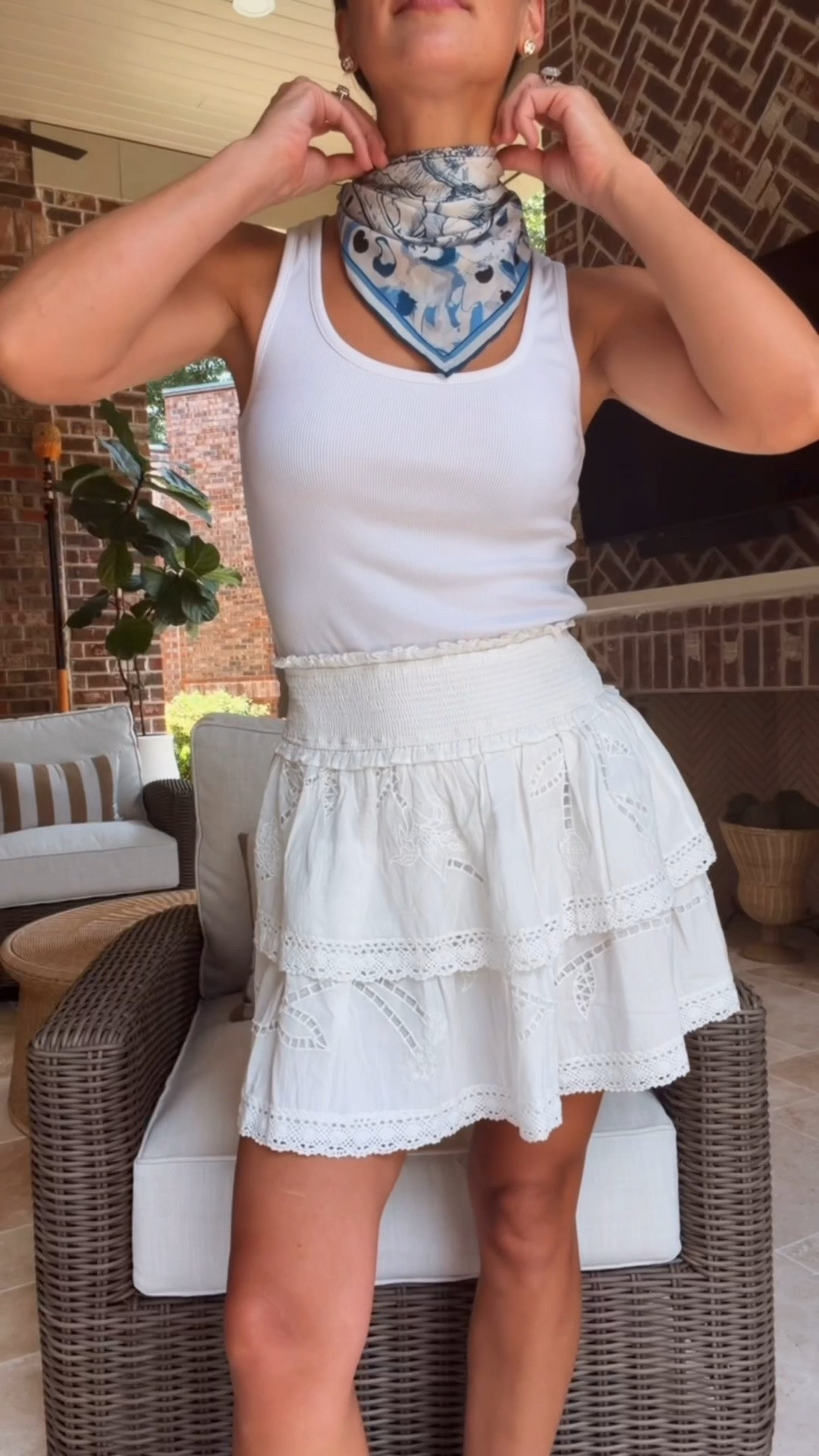 Cotton tank with a flirty, stretchy skirt 

Wearing smalls -

@Cleobella