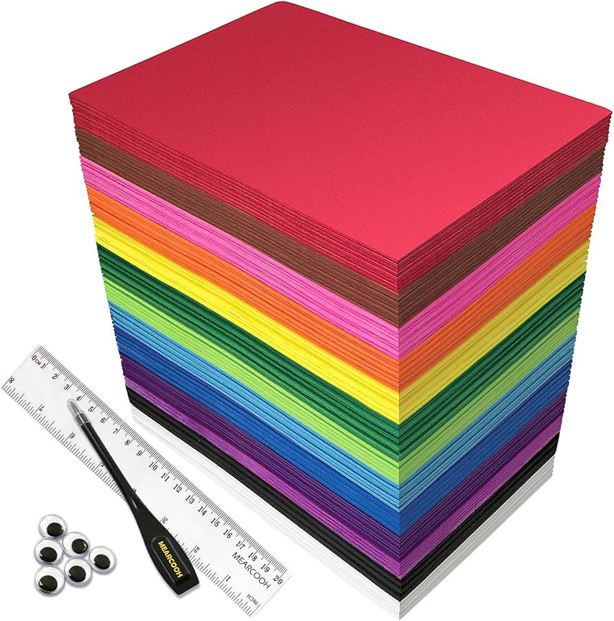 104 Pack Foam Sheets Craft 8.5 x 5.5 x 0.07 inch Eva Color Foam Paper Set for Crafts Project Pres... | Amazon (US)