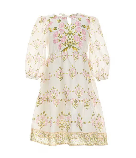 Little Girls 2T-6X Long-Sleeve Tiered Floral Dress | Dillard's