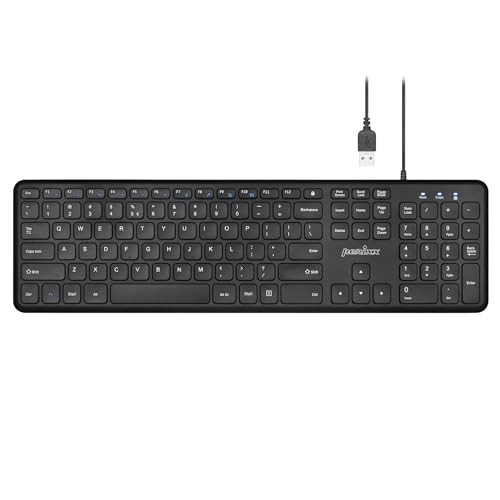 Perixx PERIBOARD-210 US Wired Full-Size USB Keyboard with Quiet Keys for Desktop, Laptop, and Tablet - X Type Scissor Keys - Black - US English (11726) | Amazon (US)