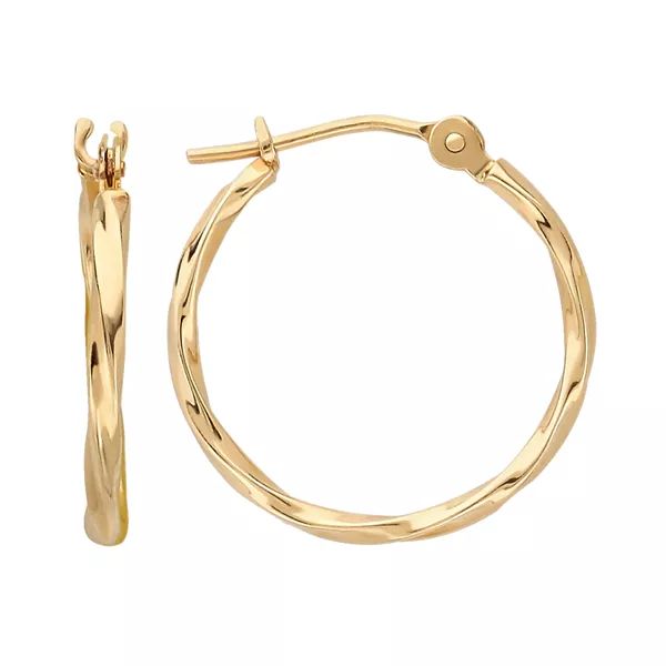 Everlasting Gold 10k Gold Twist Hoop Earrings | Kohl's