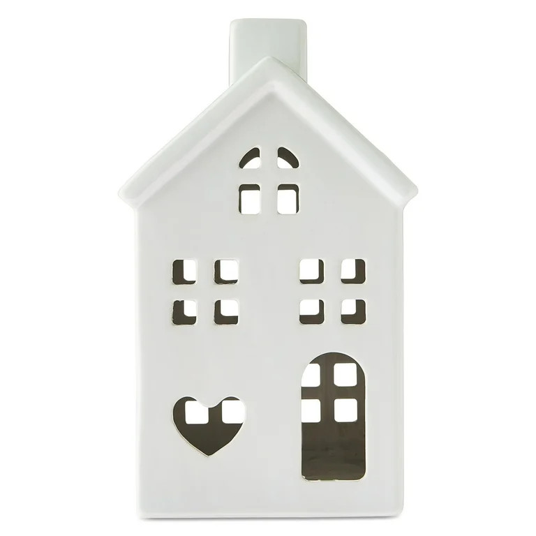 Ceramic House Tabletop Decoration, White, 8", Valentine's Day by Way To Celebrate | Walmart (US)