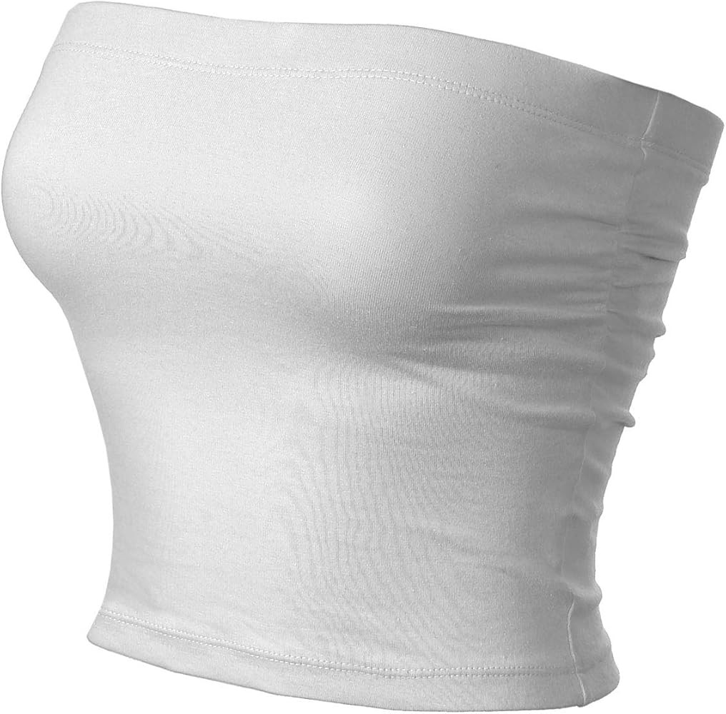 MixMatchy Women's Basic Tube Tops Built in Shelf Bra Strapless Crop Tops Bandeau Sexy 2024 Summer... | Amazon (US)