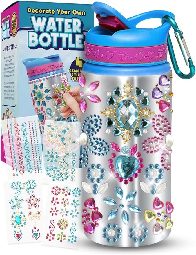PURPLE LADYBUG Decorate Your Own Water Bottle for Girls - Great Easter Basket Stuffers for Girls,... | Amazon (US)