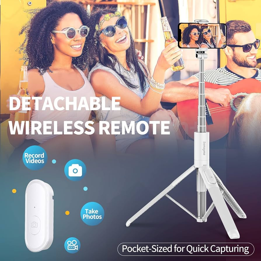 Sensyne 60" Phone Tripod, Lightweight All in One Selfie Stick Integrated with Wireless Remote Com... | Amazon (US)