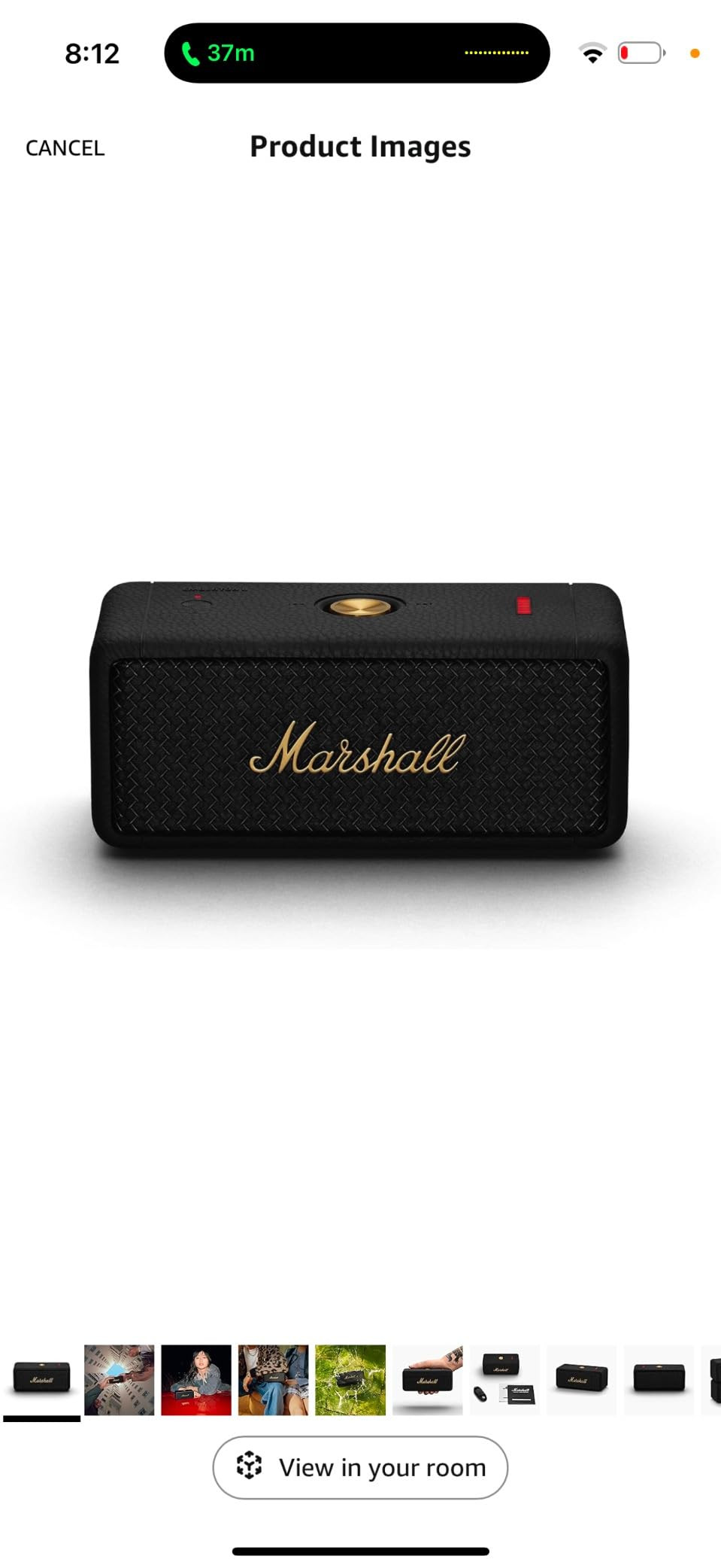 Marshall Emberton II Portable Bluetooth Speaker, Black & Brass | Amazon (US)
