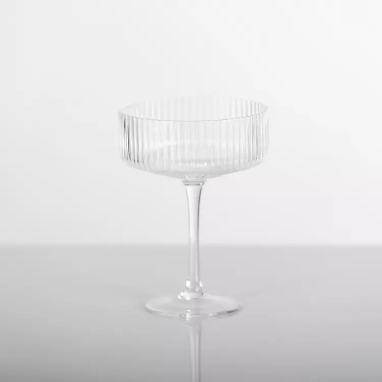 Linear Ribbed Coupe Glass | Kirkland's Home