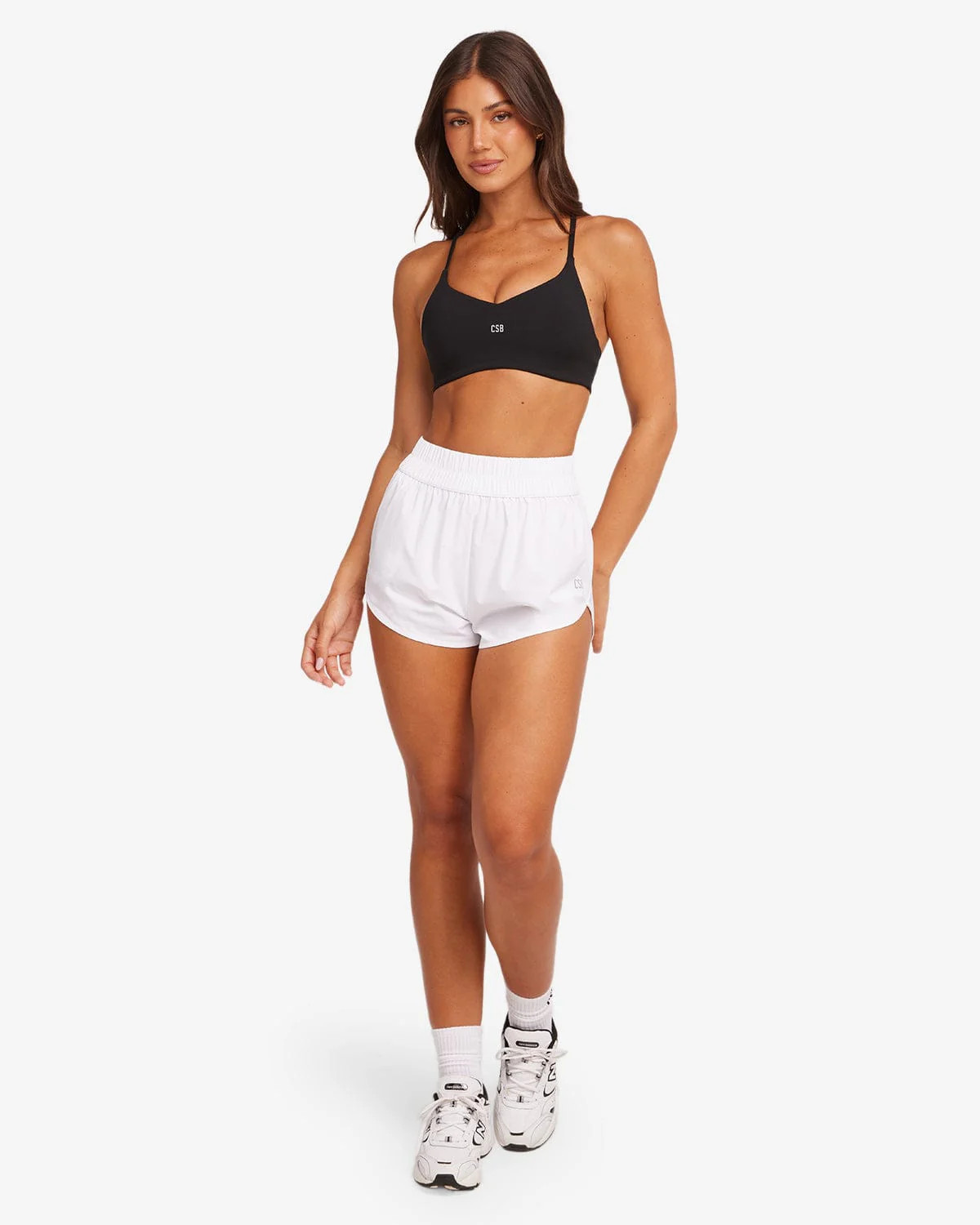 CSB Run Shorts | White | Crop Shop Boutique US