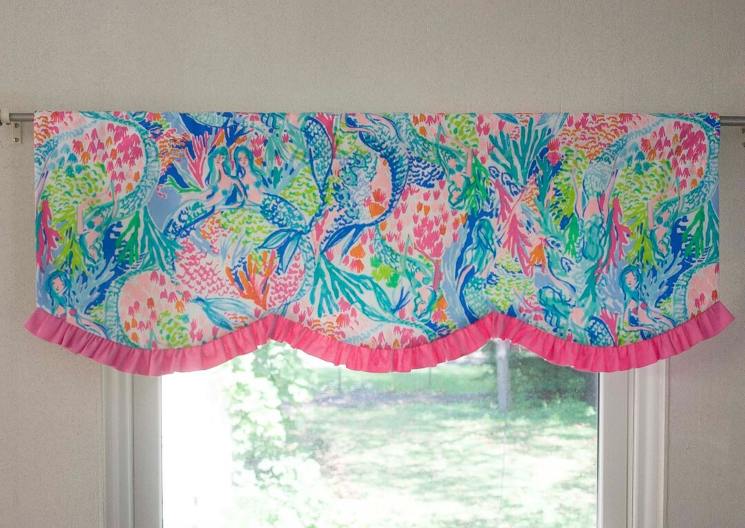 Window Valance - Home Décor, Kids Room Valance, Dorm Room Valance, Window Treatment - Mermaid, O... | Etsy (US)