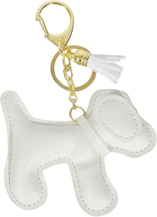 QTMY Cute Leather Puppy Keychain Keyring for Women,Purse Bag Charms for Handbags Backpack,242 | Amazon (US)