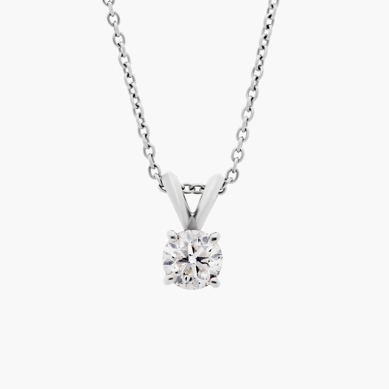 Diamond Solitaire Pendant in 14k White Gold (1/2 ct. tw.) | Blue Nile