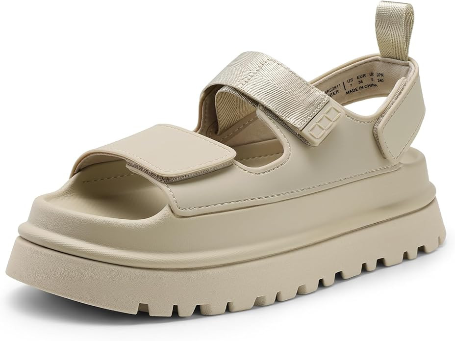 DREAM PAIRS Platform Wedges Sandals for Women Chunky Open Toe Dress Walking Comfortable Flat Sand... | Amazon (US)