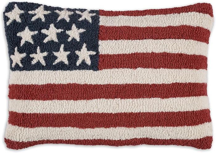 Chandler 4 Corners Artist-Designed Stars & Stripes Hand-Hooked Wool Decorative Throw Pillow (14 I... | Amazon (US)