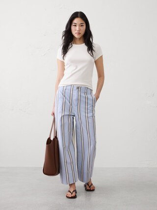 Wide-Leg High-Rise Cropped Pant | Banana Republic Factory