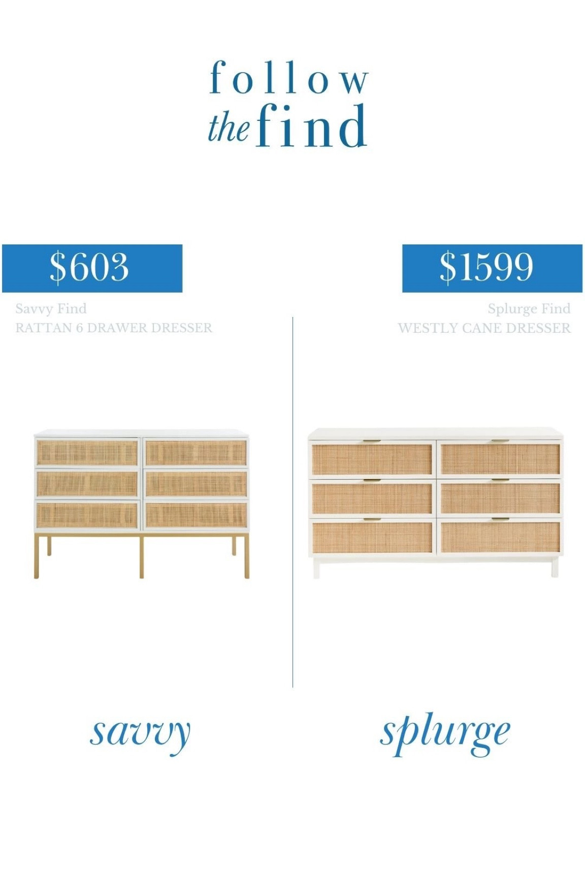 White cane dresser bedroom followthefind 

#LTKhome #LTKfamily #LTKsalealert