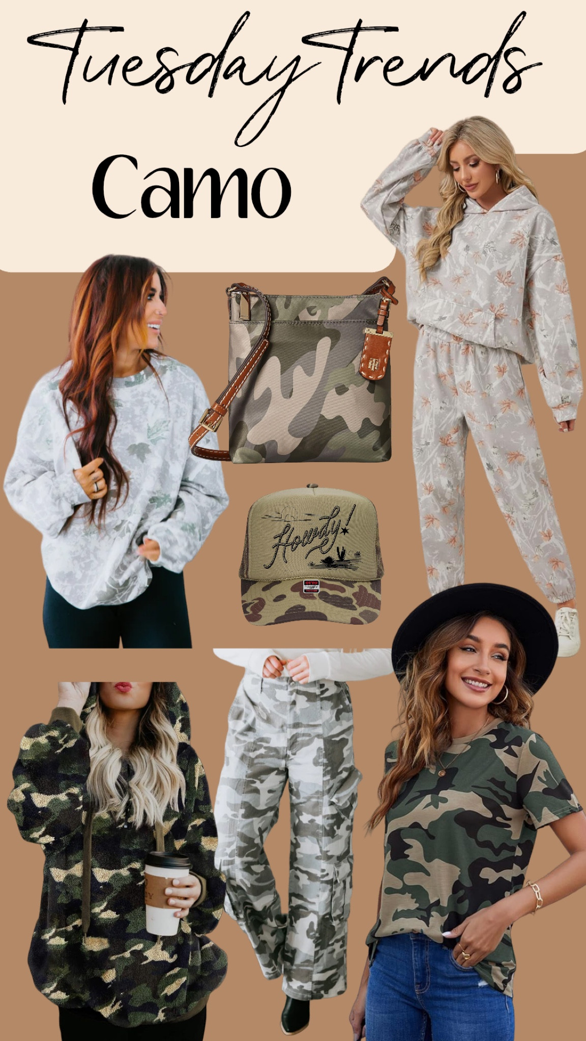 Camo is trending.. and all kinds of it!

Winter outfit, comfy outfit, casual outfit, trending 

#LTKstyletip #LTKSeasonal #LTKfindsunder100