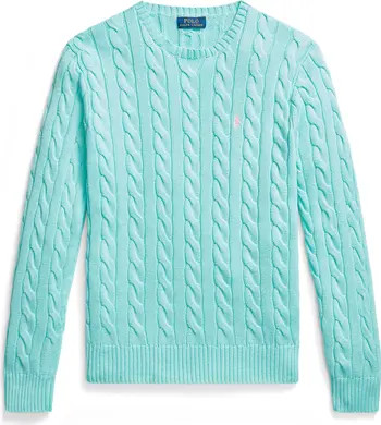 Cable Cotton Crewneck Sweater | Nordstrom