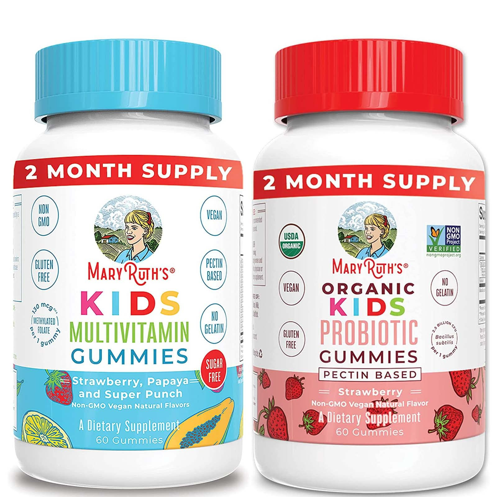 Kids Multivitamin Gummies & Kids Probiotic USDA Organic Gummies Bundle by MaryRuth's | Kids Immune S | Amazon (US)