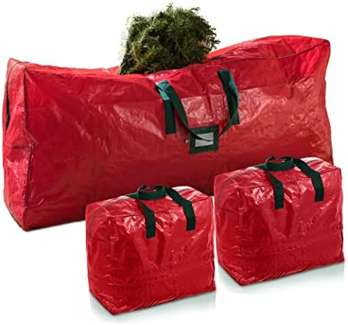 Zober Christmas Tree Storage Bag W/ 2 Garland Bags - Plastic Christmas Tree Storage Box for Trees... | Amazon (US)