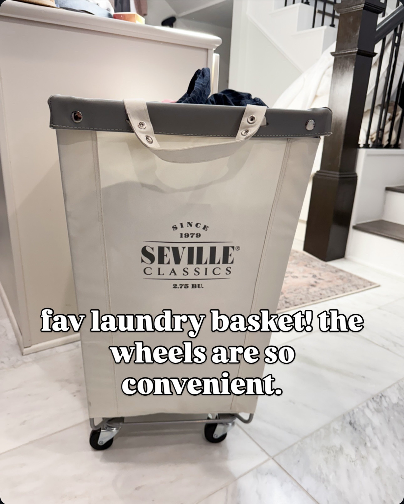 The best laundry basket that makes it so easy to pull around the room! 

#LTKootd #LTKdayinmylife