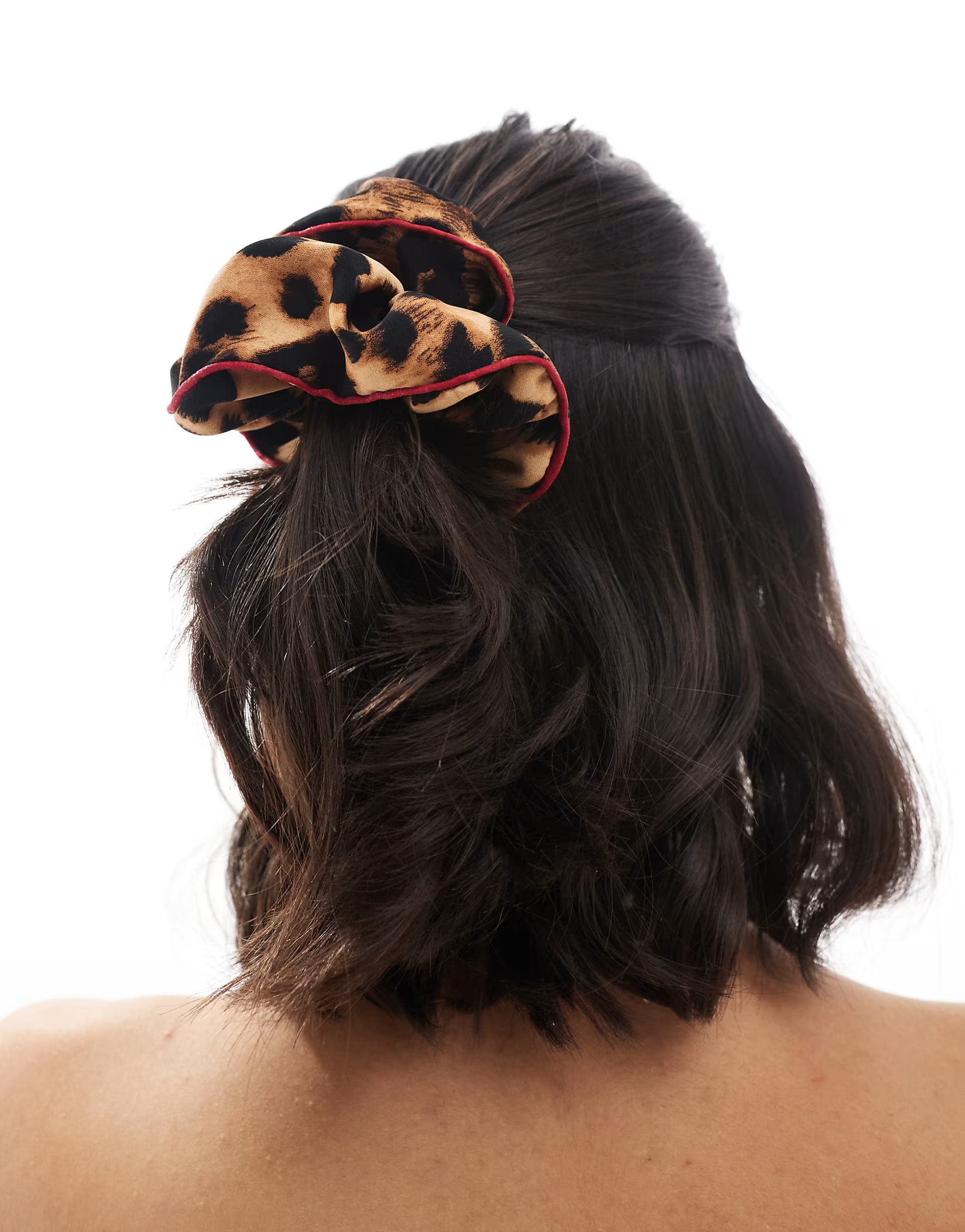 My Accessories leopard print scrunchie with contrast red piping | ASOS (Global)