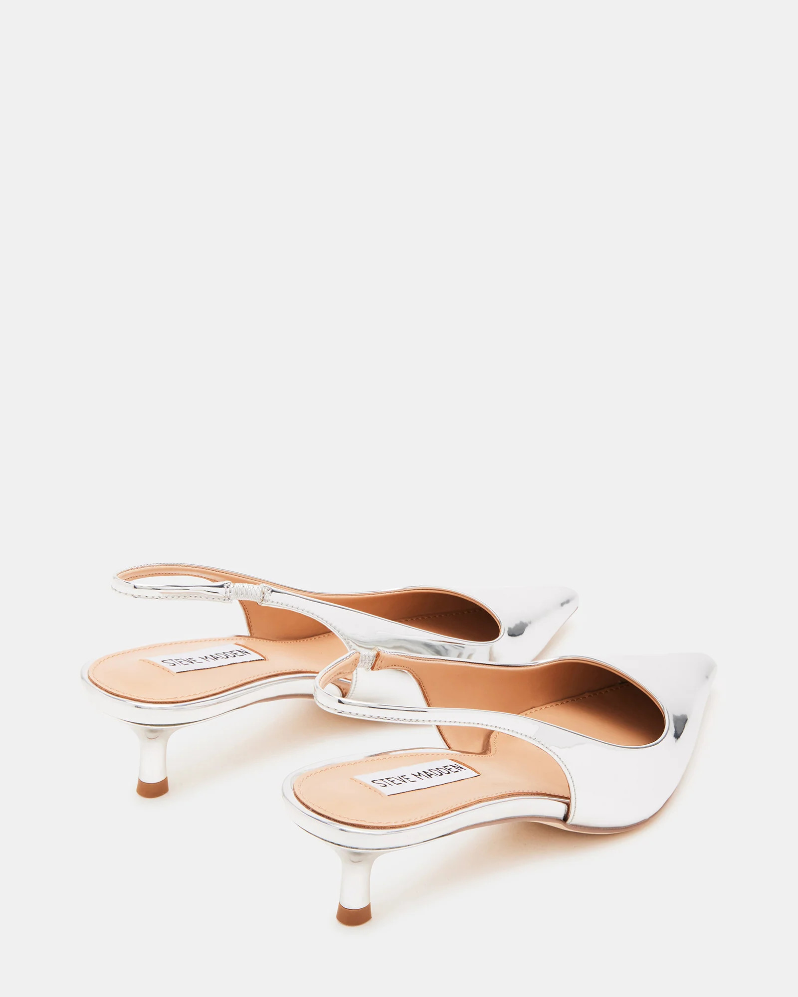 KARI Silver Slingback Kitten Heels | Women's Designer Shoes | Steve Madden (Canada)