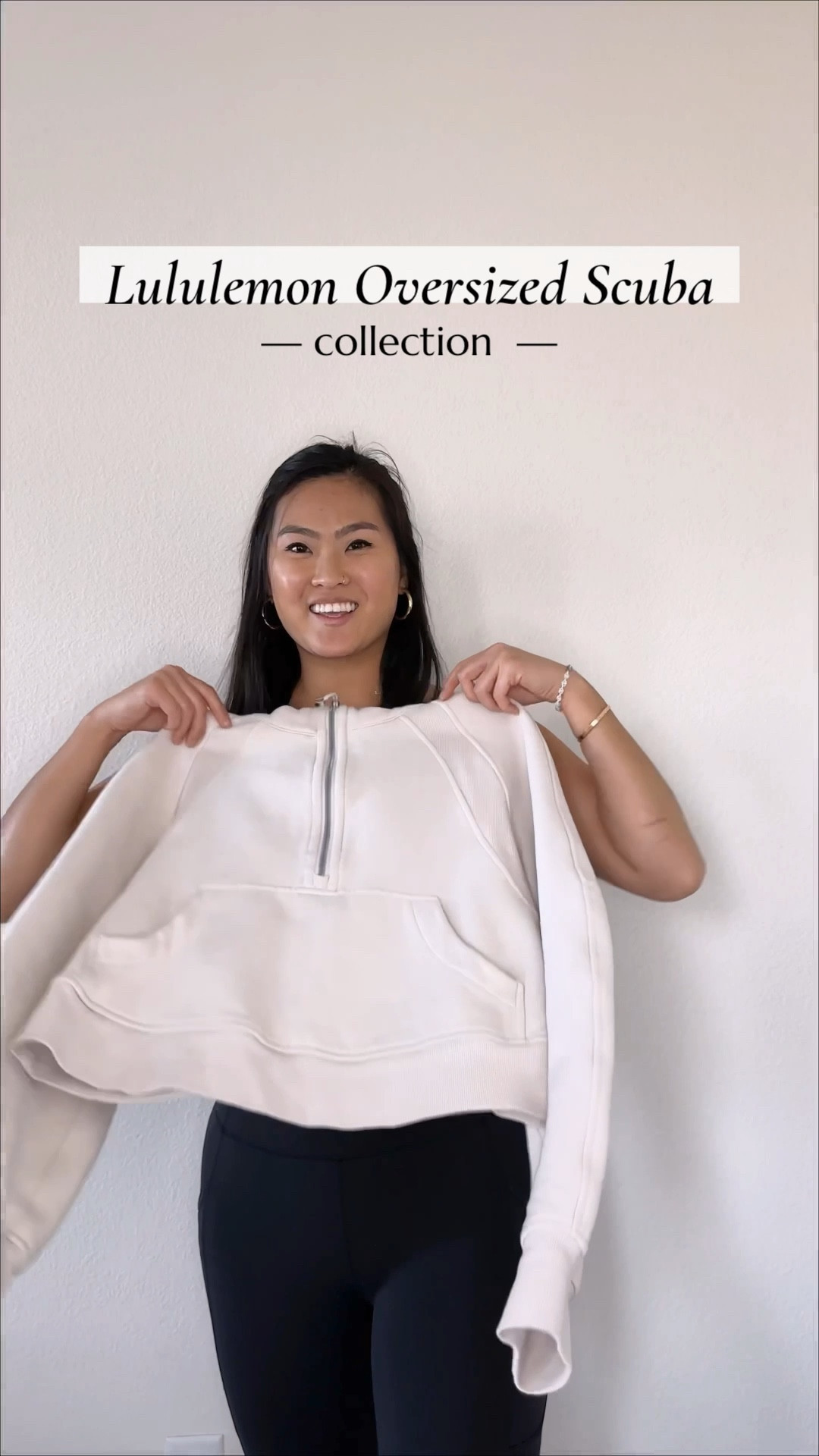 Lululemon oversized scuba full zip white opal xs/s