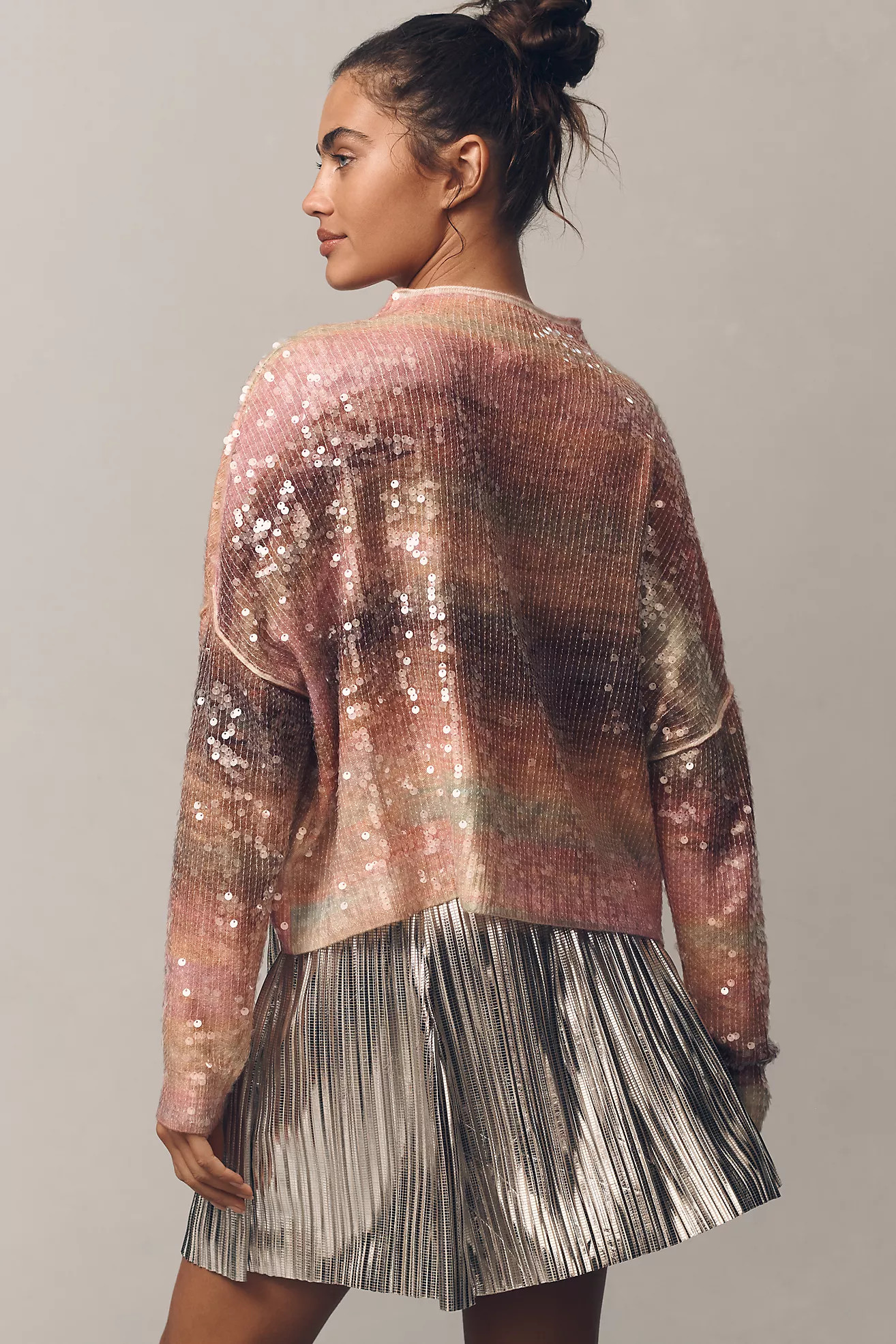 The Alani Cashmere Mock-Neck Sweater by Pilcro: Sequin Edition | Anthropologie (US)