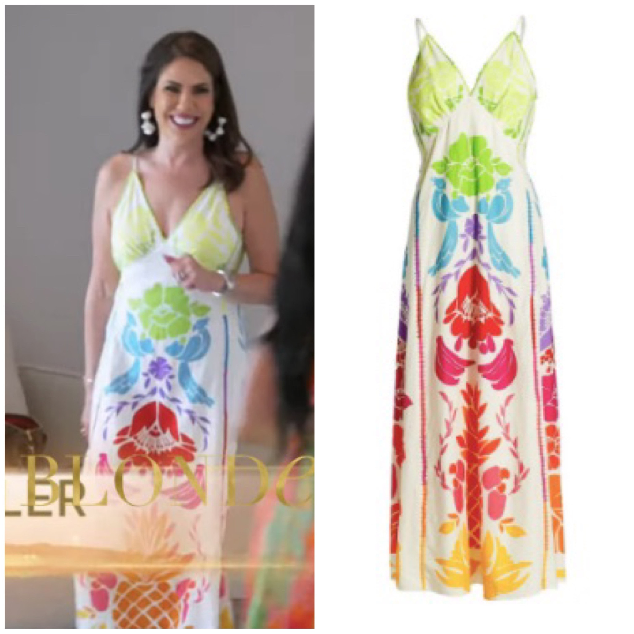 knee length dresses for ladies Green Tropical Dream Draped Organic Cotton Maxi Dress