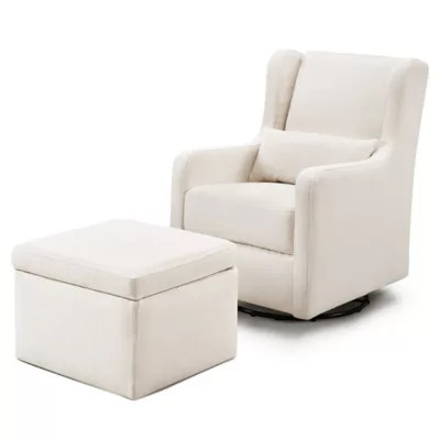 carter's® by DaVinci® Adrian Swivel Glider in Cream with Ottoman | Bed Bath & Beyond