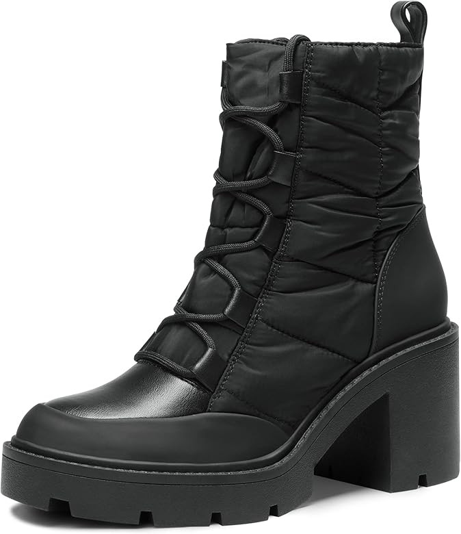 Amazon.com | DREAM PAIRS Women's Sdab2214w Platform Chelsea Boots Chunky Heel Lace Up Lug Sole An... | Amazon (US)