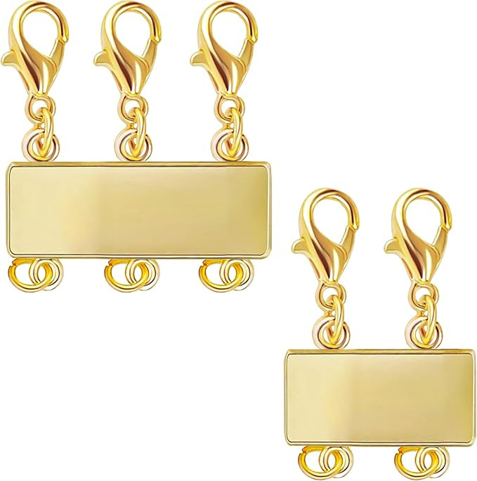 Gold Jewellery Clasps, 14k Brass Goldplated Multi Necklace Layering Clasps Magnetic Jewellery Cla... | Amazon (UK)