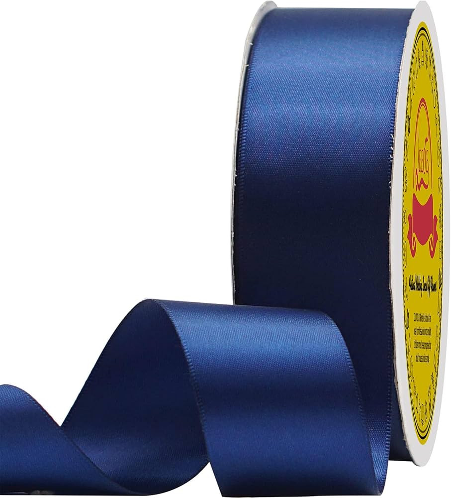 Double Face Satin Ribbon 1-1/2 inch X 50 Yards Polyester Navy Blue Ribbon for Gift Wrapping Very ... | Amazon (US)