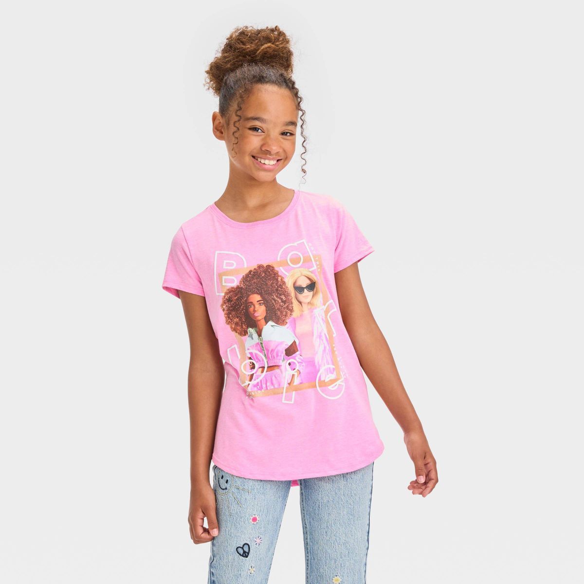 Girls' Barbie Short Sleeve Graphic T-Shirt - Pink | Target