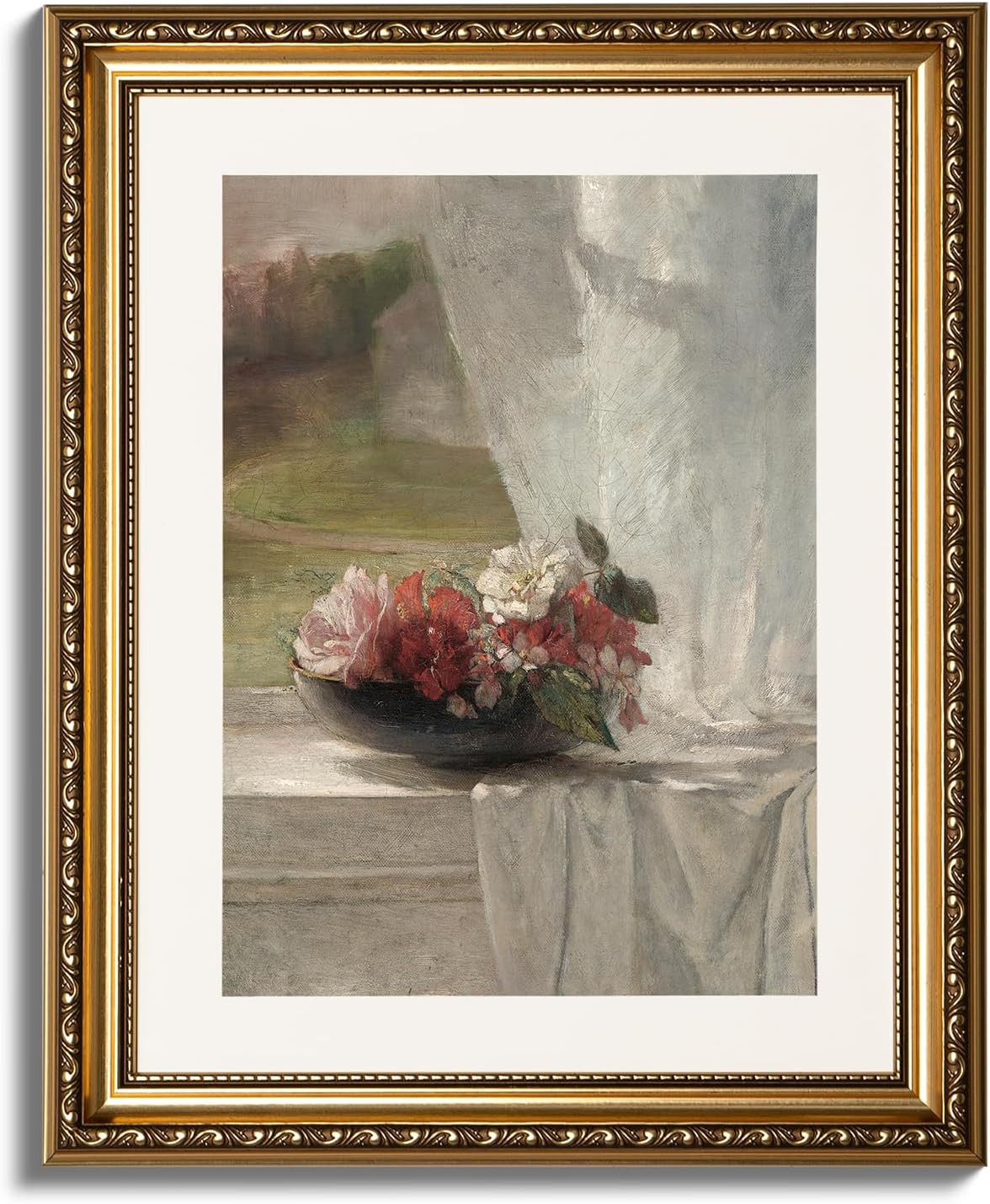 ARPEOTCY Vintage Gold Framed Wall Art, Nature Flower Scenery Retro Paintings, Canvas Prints Artwo... | Amazon (US)