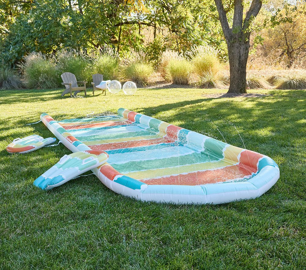 Rainbow Stripe Inflatable Water Slide | Pottery Barn Kids
