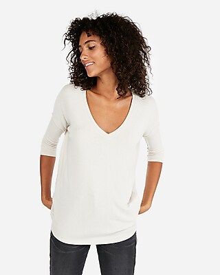 Express One Eleven V-neck Plush Jersey London Tee | Express