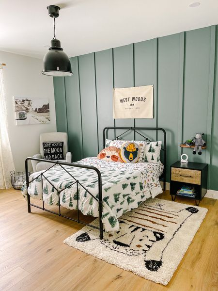 Little boys bedroom, green accent wall, adventure bedroom design, outdoorsy camping theme bedroom, kids bedding

#LTKkids #LTKfamily #LTKhome