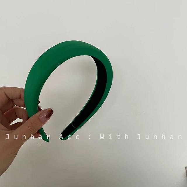 South Korea INS green chiffon PU leather headband sweet press hairpin hair accessories headband jewe | AliExpress (US)