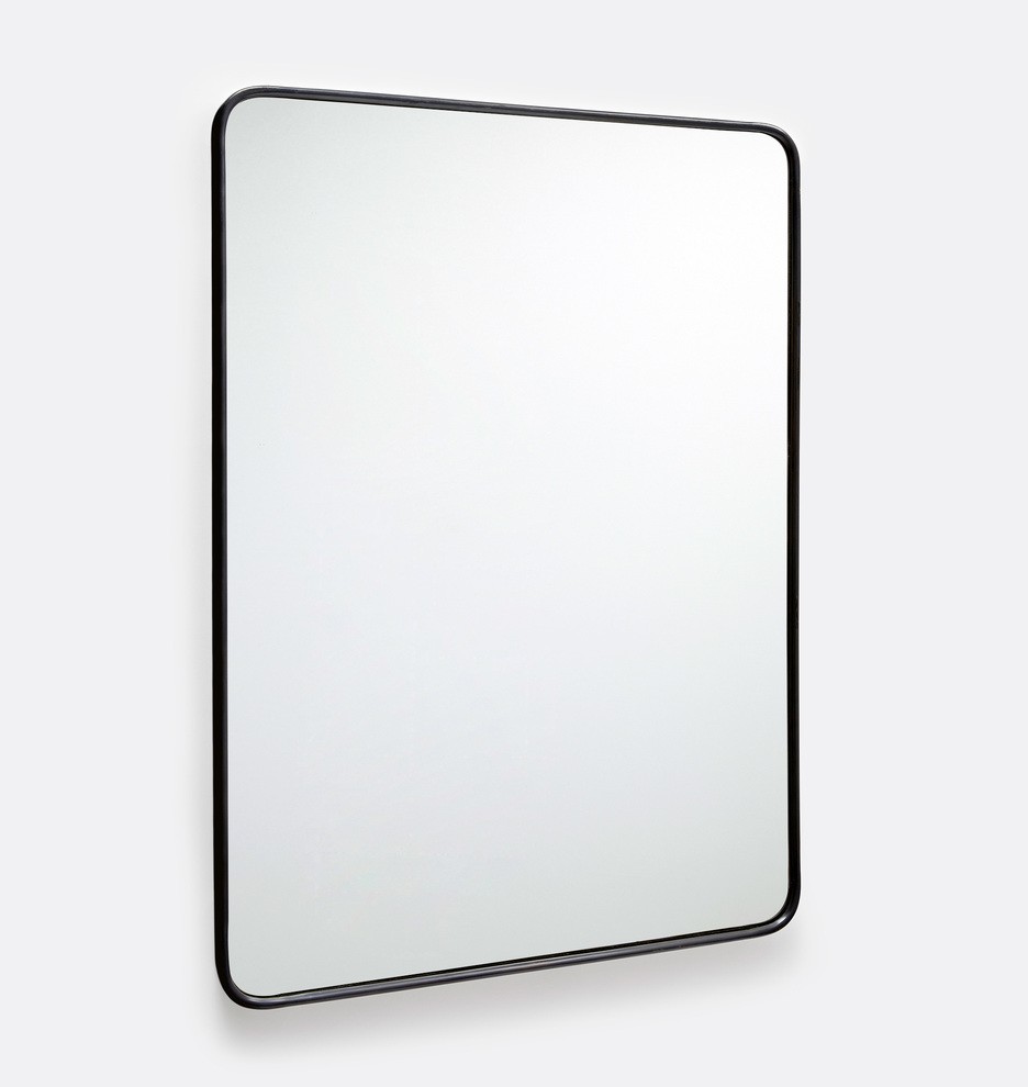20" x 30" Rounded Rectangle Metal Framed Mirror | Rejuvenation