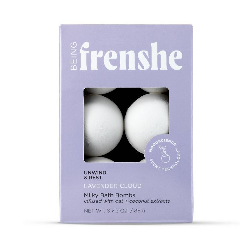 Being Frenshe Milky Moisturizing Bath Bomb Set with Essential Oils - Lavender Cloud - 6ct/18oz | Target