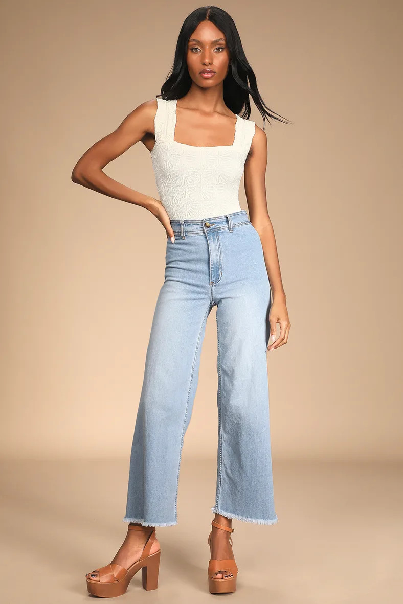 Love Letter Ivory Floral Jacquard Cropped Cami Top | Lulus (US)