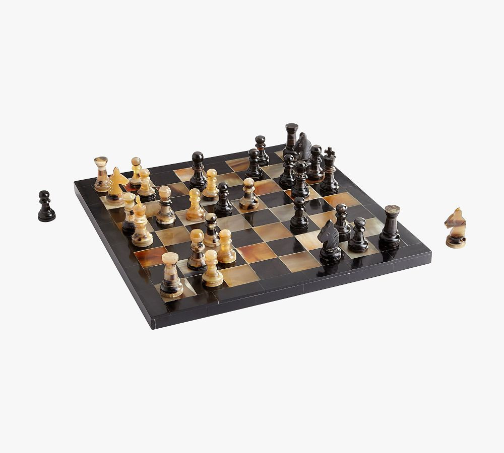 Handcrafted Horn Chess Board | Pottery Barn (US)