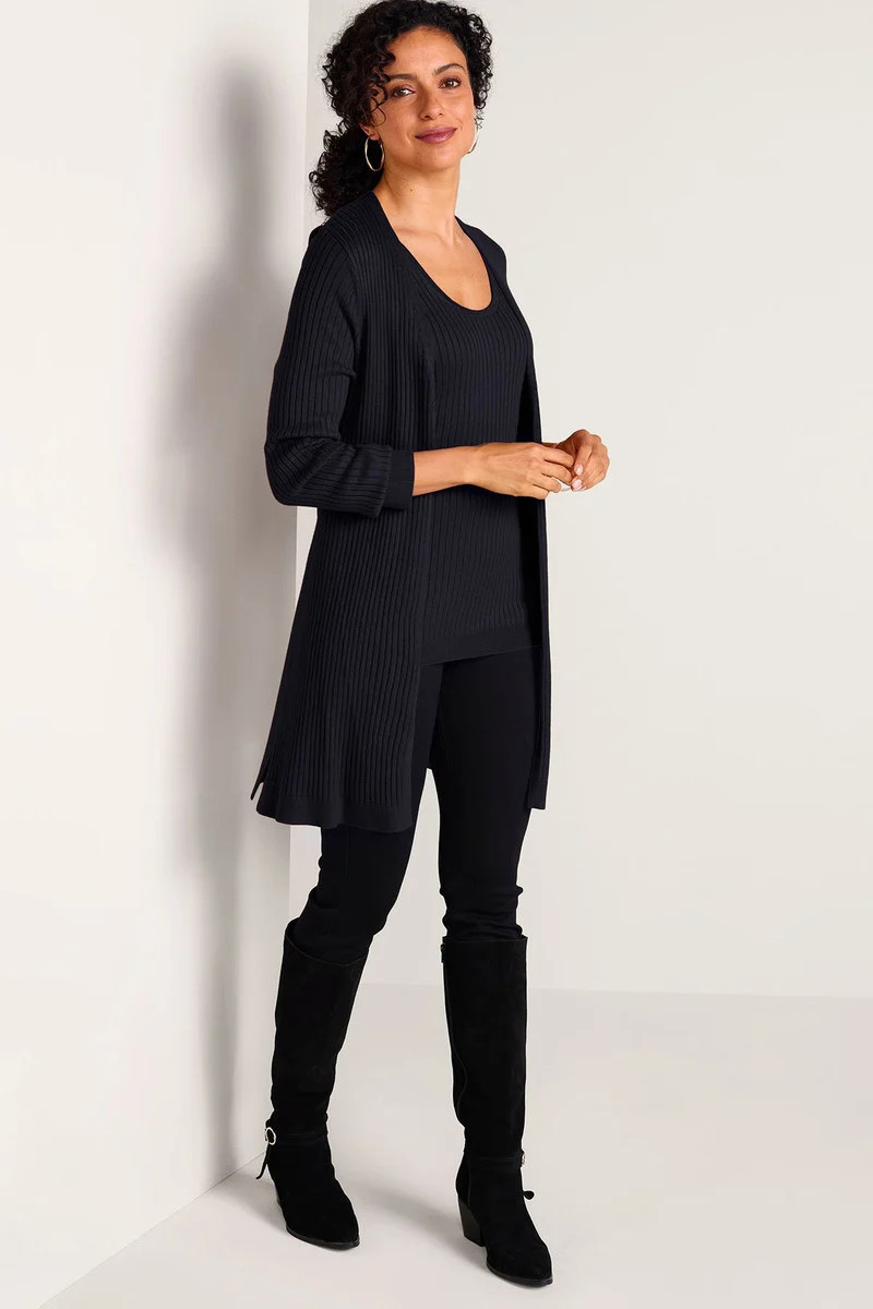 Ribbed Long Cardi | Soft Surroundings