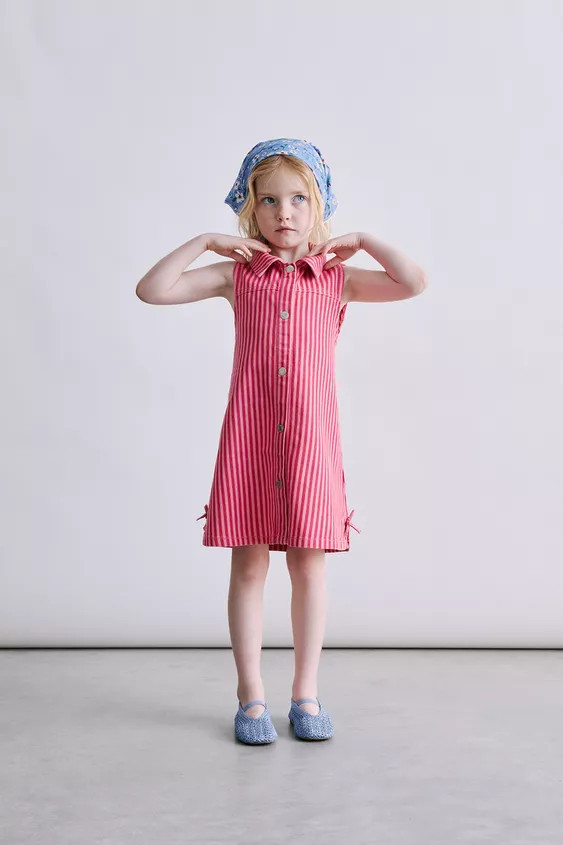 STRIPED TWILL DRESS | Zara US