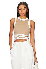SOVERE Contrast Drift Tank in Biscuit & Off White from Revolve.com | Revolve Clothing (Global)