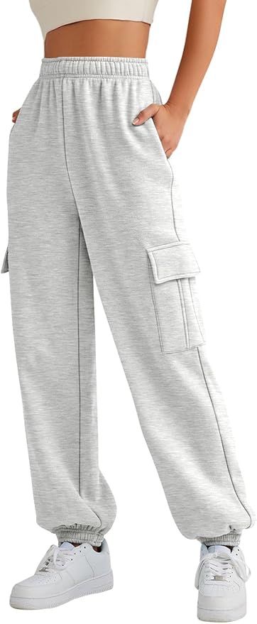 AUTOMET Womens Cargo Sweatpants Oversized Fleece Joggers Fall Fashion Outfits Y2k Clothes 2023 wi... | Amazon (US)