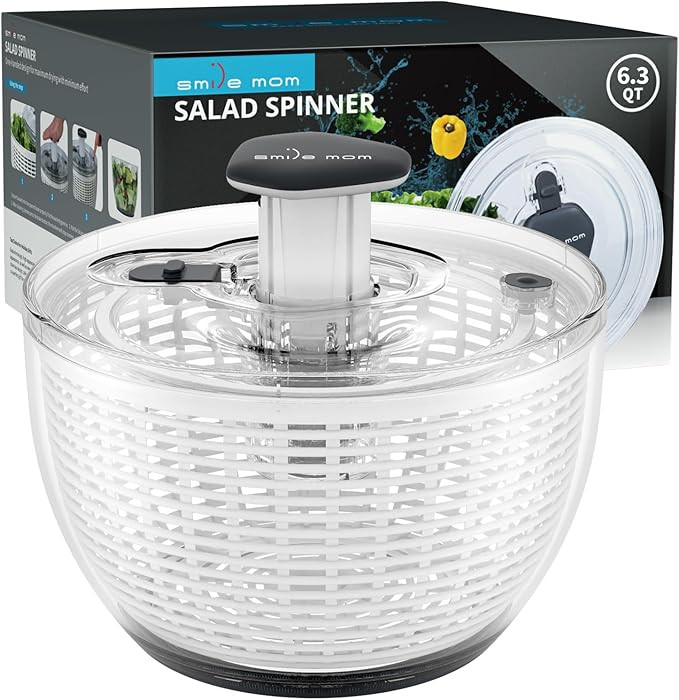 Smile mom Salad Spinner Large Lettuce Spinner Kitchen Gadgets, Large Salad Spinner Vegetable Wash... | Amazon (US)